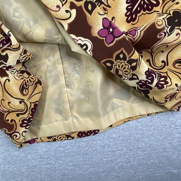 Vintage Silks by Joan Leslie Skirt Set Womens 10/12 Silk Floral Button Up Top - Picture 11 of 16